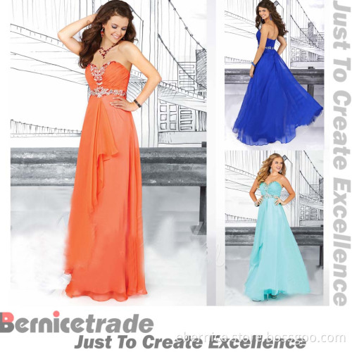 New Blue Chiffon Prom Dress Evening Bridesmaid Dress